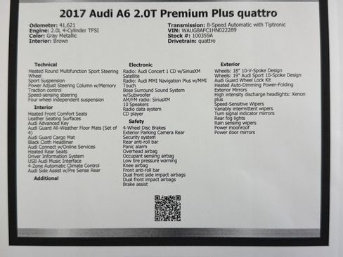 Used 2017 Audi A6 2.0T Premium Plus w/ Premium Plus Package AWD/4WD image 49