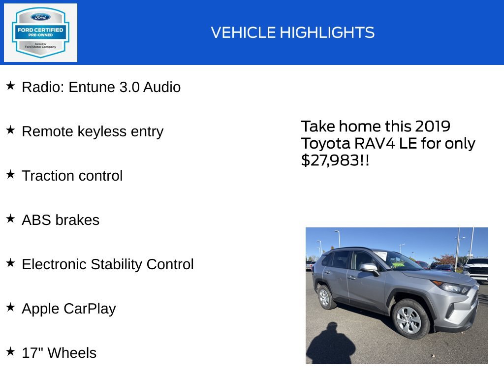 Used 2019 Toyota RAV4 LE w/ All Weather Liner Package AWD/4WD image 18
