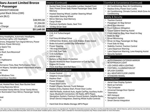 New 2026 Subaru Ascent Limited Bronze AWD/4WD image 14