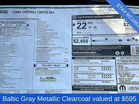 New 2024 Jeep Grand Cherokee Limited w/ Black Appearance Package image 5