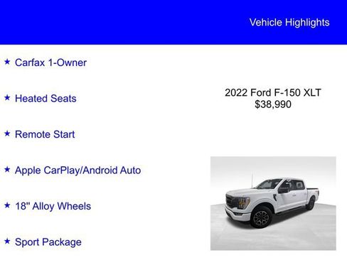 Certified 2022 Ford F150 XLT w/ Equipment Group 302A High AWD/4WD image 3
