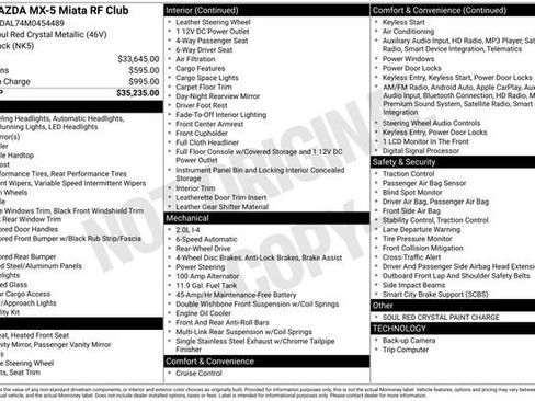 Certified 2021 MAZDA MX-5 Miata RF Club image 29