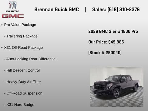 New 2026 GMC Sierra 1500 Pro w/ Pro Value Package AWD/4WD image 10