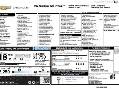 Used 2020 Chevrolet Suburban LT RWD image 2