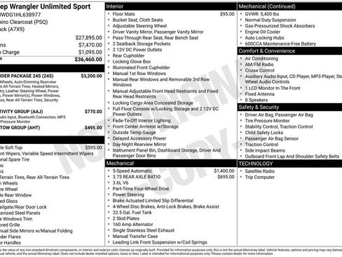 Used 2017 Jeep Wrangler Unlimited Sport w/ Quick Order Package 24S image 15