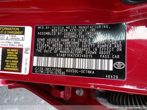 Used 2012 Toyota Camry LE FWD image 21