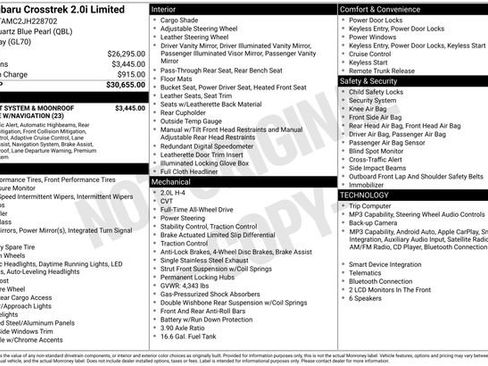 Used 2018 Subaru Crosstrek 2.0i Limited AWD/4WD image 3