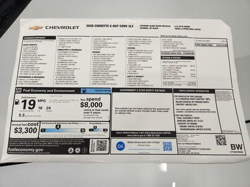 New 2026 Chevrolet Corvette E-Ray w/ ZER Performance Package AWD/4WD image 35