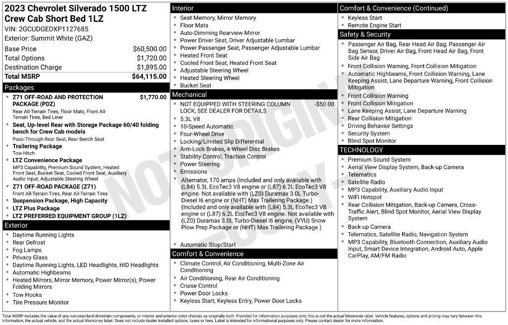 Certified 2023 Chevrolet Silverado 1500 LTZ AWD/4WD image 42