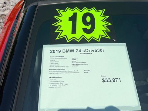 Used 2019 BMW Z4 sDrive30i w/ Convenience Package RWD image 18