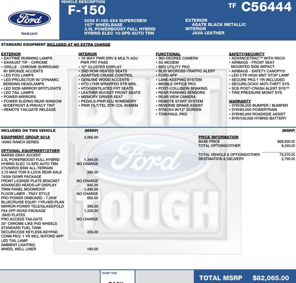New 2026 Ford F150 King Ranch w/ Equipment Group 601A High AWD/4WD image 2