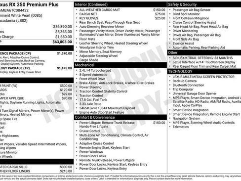 New 2026 Lexus RX 350 Premium Plus w/ Convenience Package FWD image 4