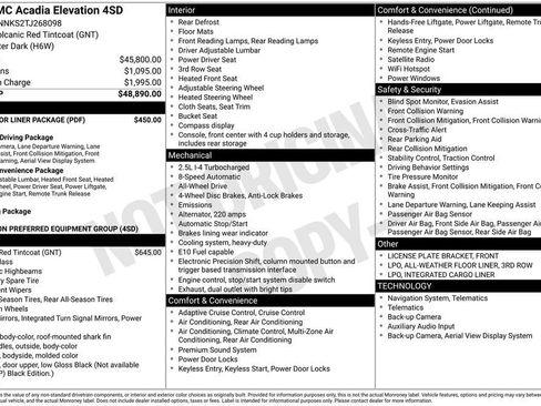New 2026 GMC Acadia Elevation w/ LPO, Floor Liner Package AWD/4WD image 25