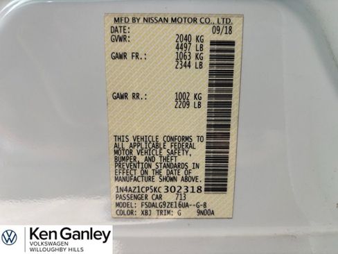 Used 2019 Nissan Leaf SL w/ SL Technology Package FWD image 27