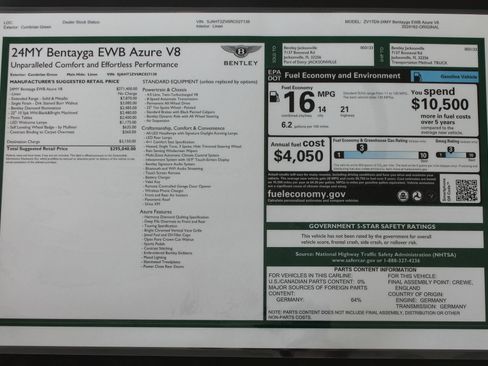 Certified 2024 Bentley Bentayga Extended Wheelbase AWD/4WD image 67