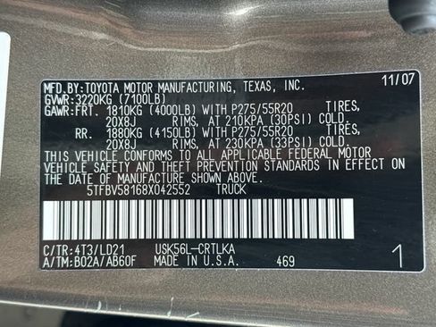 Used 2008 Toyota Tundra Limited AWD/4WD image 19