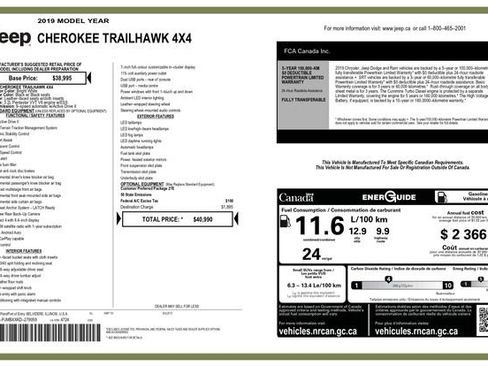 Used 2019 Jeep Cherokee Trailhawk image 3