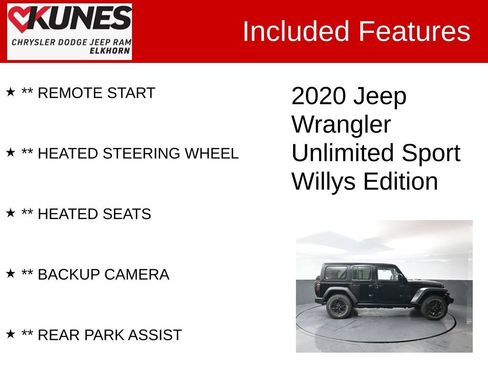 Used 2020 Jeep Wrangler Unlimited Sport AWD/4WD image 2