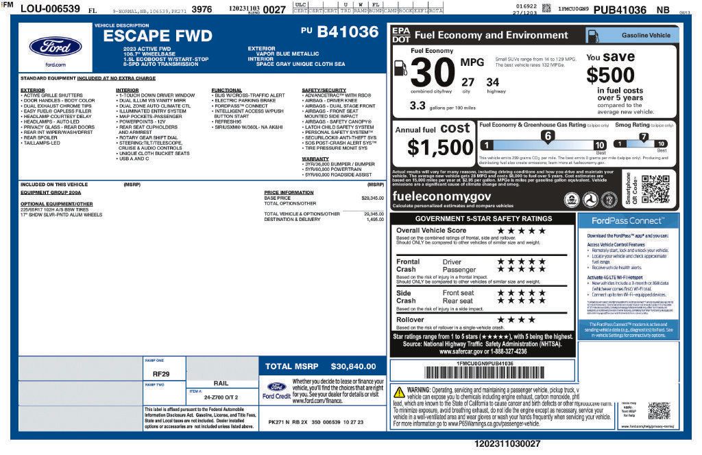 Certified 2023 Ford Escape Active FWD image 9