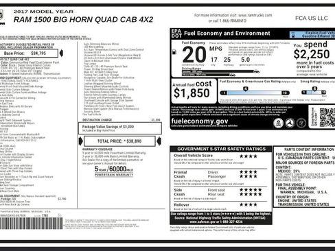 Used 2017 RAM 1500 Big Horn RWD image 54