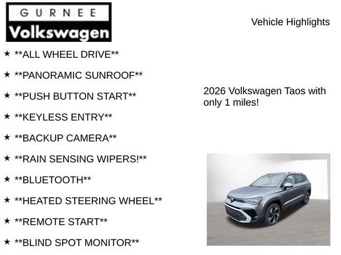 New 2026 Volkswagen Taos SE AWD/4WD image 7
