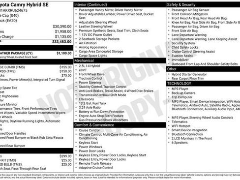Certified 2024 Toyota Camry SE w/ Cold Weather Package FWD image 34
