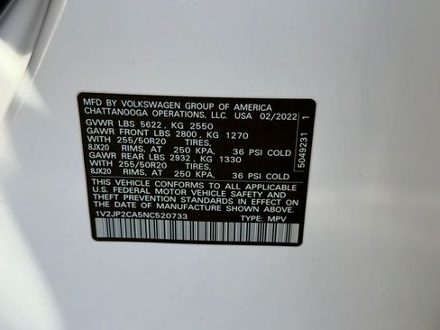 Used 2022 Volkswagen Atlas SE FWD image 33