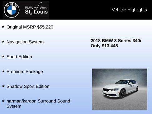 Used 2018 BMW 340i Sedan w/ Premium Package RWD image 8