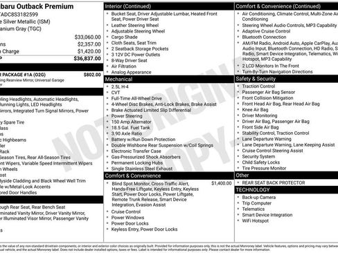 Used 2025 Subaru Outback Premium w/ Popular Package #1A AWD/4WD image 20