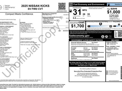 Used 2025 Nissan Kicks SV w/ Charging Package FWD image 4
