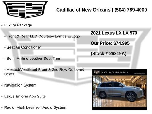 Used 2021 Lexus LX 570 4WD w/ Luxury Package image 7