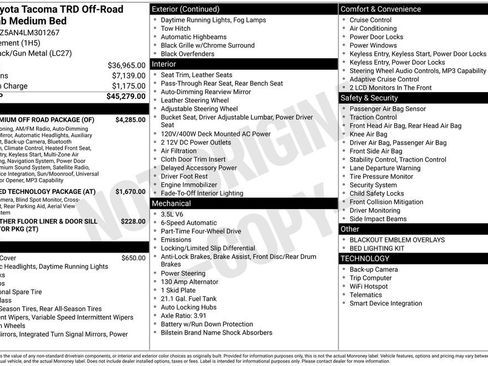 Used 2020 Toyota Tacoma TRD Off-Road w/ TRD Premium Off Road Package image 2