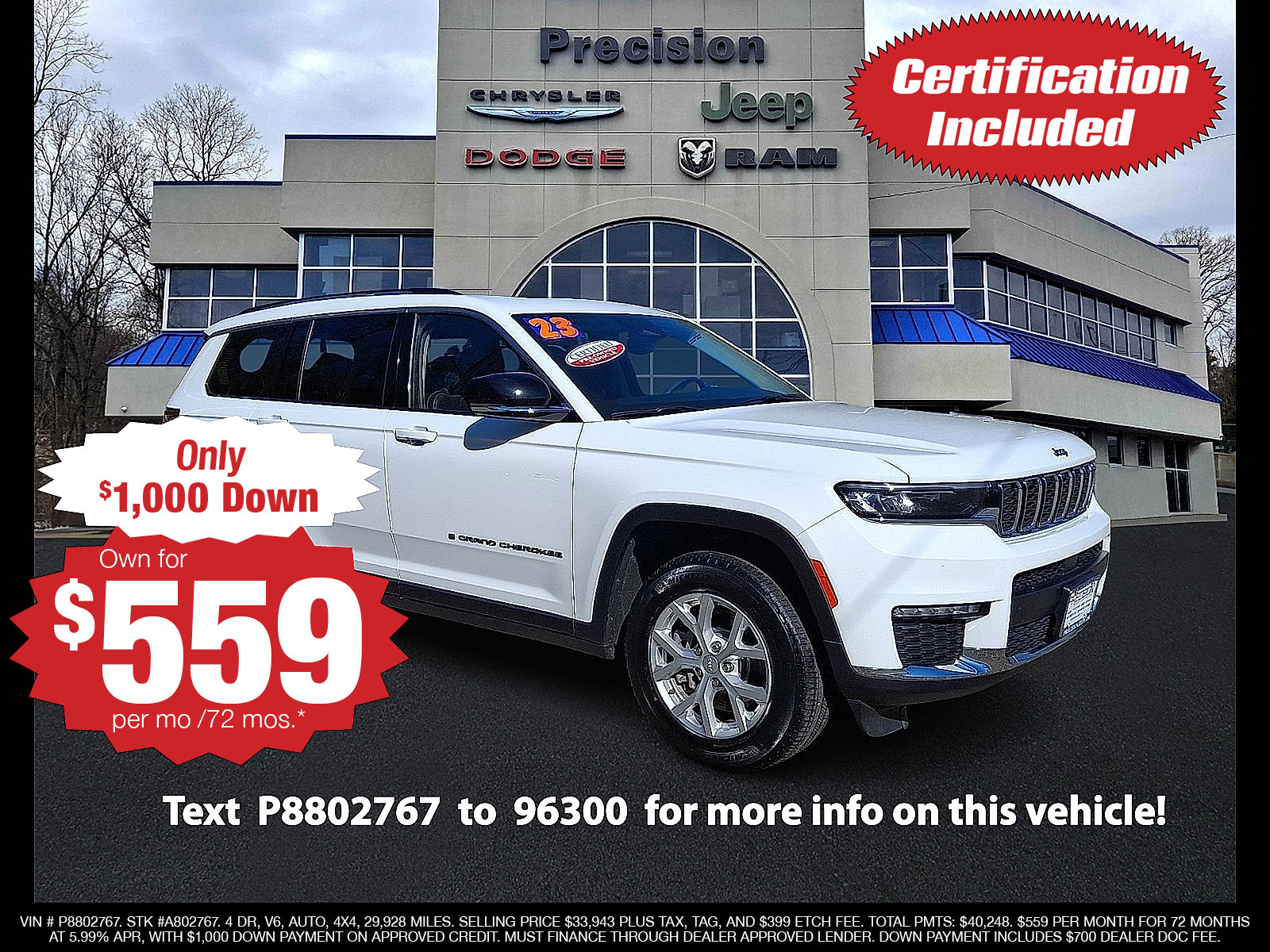 Used 2023 Jeep Grand Cherokee L Limited AWD/4WD image 1