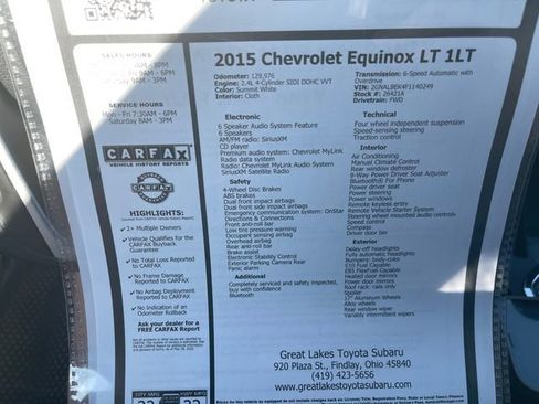 Used 2015 Chevrolet Equinox LT w/ Driver Convenience Package FWD image 26