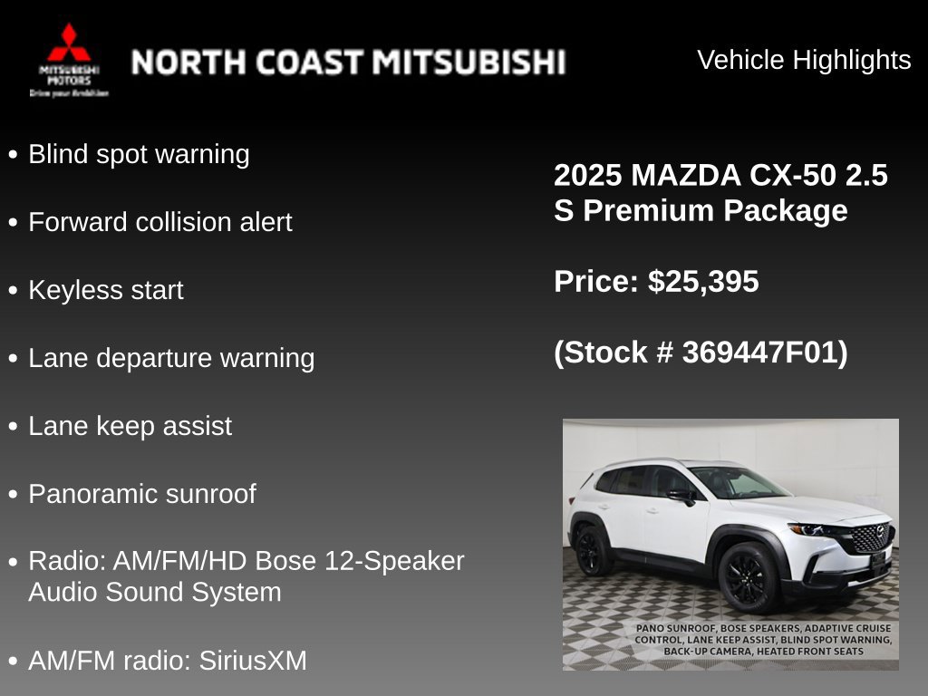 Used 2025 MAZDA CX-50 AWD 2.5 S w/ Premium Package image 2