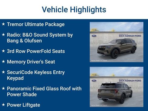 New 2026 Ford Explorer Tremor w/ Tremor Ultimate Package image 3