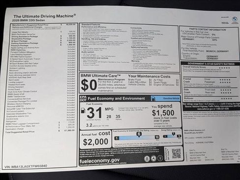 New 2026 BMW 330i Sedan w/ M Sport Package RWD image 20