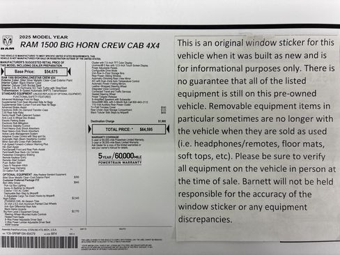 Certified 2025 RAM 1500 Big Horn AWD/4WD image 2