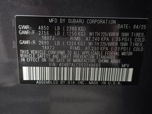 Certified 2025 Subaru Outback Onyx Edition AWD/4WD image 10