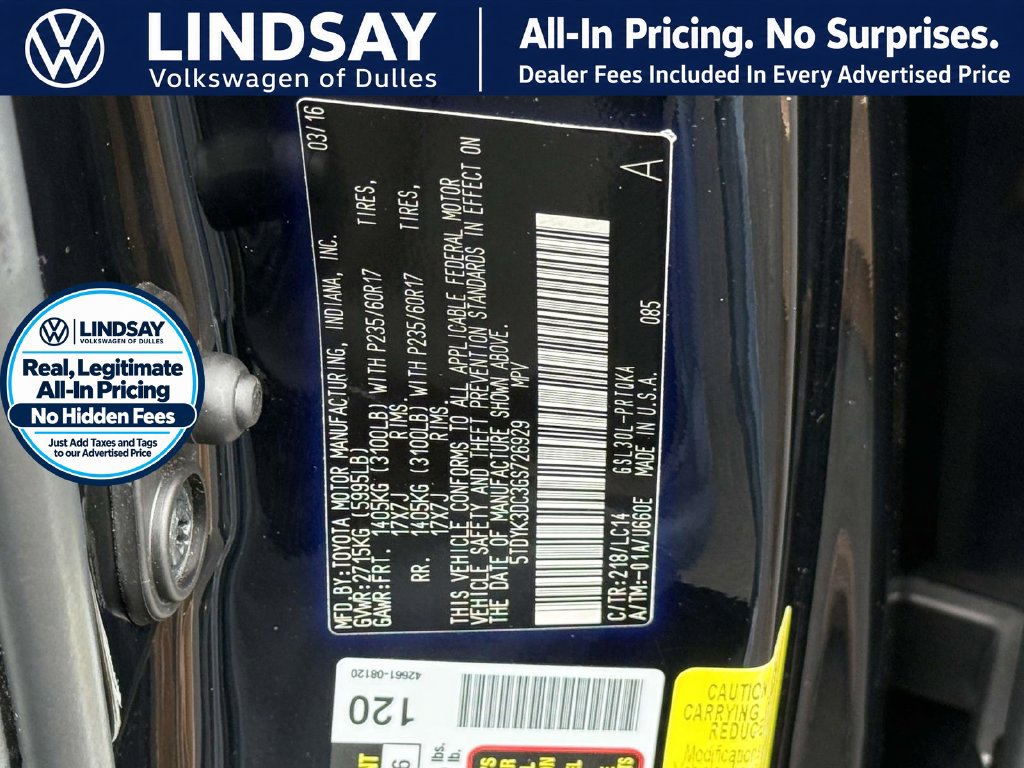 Used 2016 Toyota Sienna XLE Premium w/ Protection Package FWD image 28