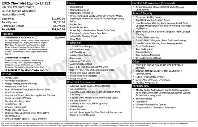 Used 2026 Chevrolet Equinox LT w/ Convenience Package II AWD/4WD image 5