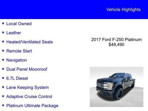 Used 2017 Ford F250 Platinum w/ Platinum Ultimate Package image 2