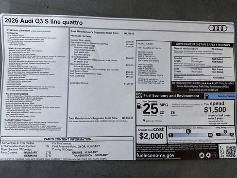 New 2026 Audi Q3 quattro 2.0T image 9