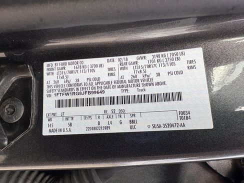 Used 2018 Ford F150 Raptor w/ Equipment Group 802A Luxury image 14