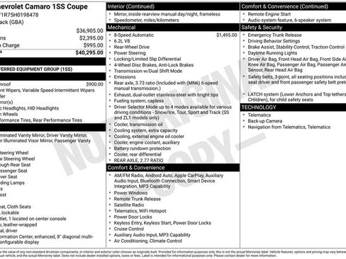 Used 2017 Chevrolet Camaro SS image 36