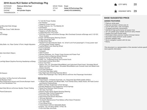 Used 2018 Acura RLX w/ Technology Package image 3