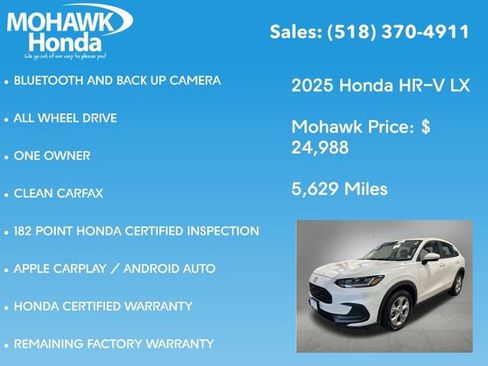 Certified 2025 Honda HR-V LX image 8