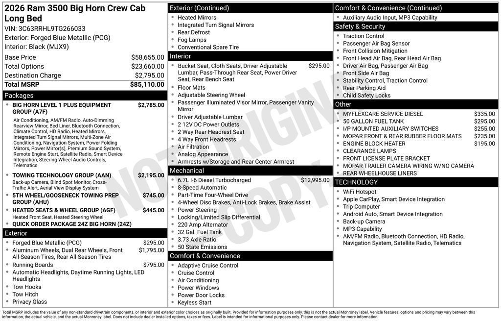 New 2026 RAM 3500 Big Horn AWD/4WD image 4