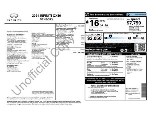 Used 2021 INFINITI QX80 Sensory w/ Cargo Package image 57