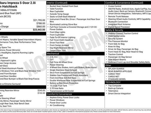 Used 2018 Subaru Impreza 2.0i Premium image 45